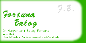 fortuna balog business card